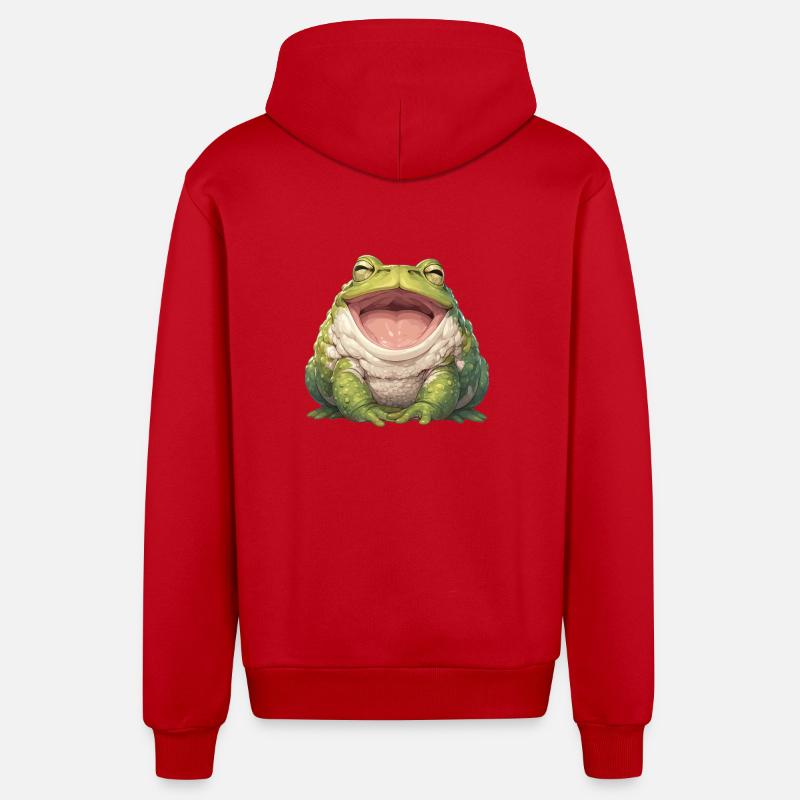 Crapaud Crapaud Crapaud - Veste à capuche bio décontractée fabriquée en UE - rouge