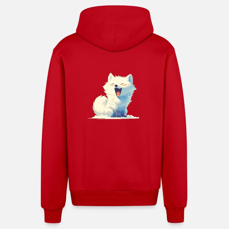 Arctic Fox Polarfüchse Polarfuchs - Organic Relaxed Hooded Jacket Made in EU - red