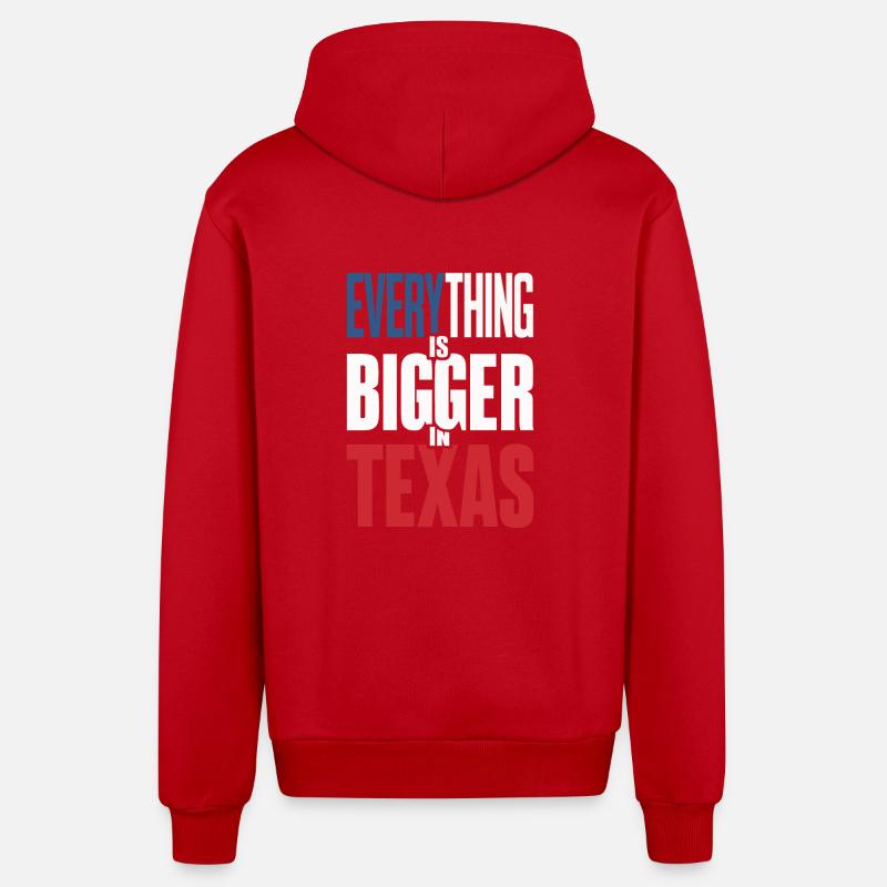 Texas State Texans Texas - Organic Relaxed Hooded Jacket Made in EU - red