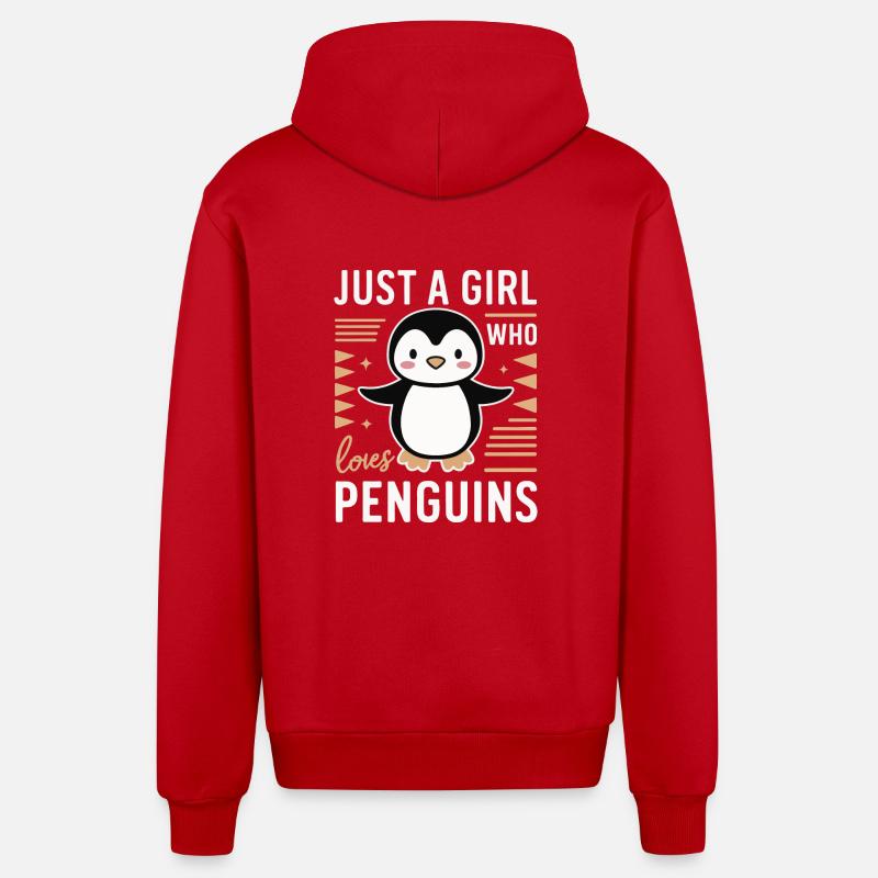 Pingouin Pingouin Animal - Veste à capuche bio décontractée fabriquée en UE - rouge