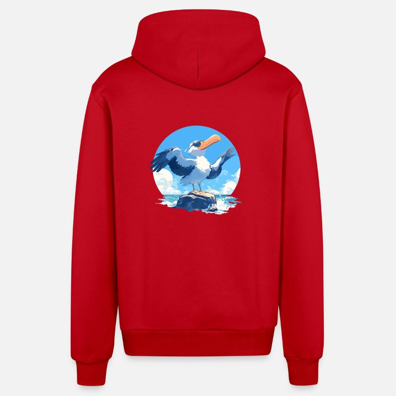 Albatros Albatros - Veste à capuche bio décontractée fabriquée en UE - rouge