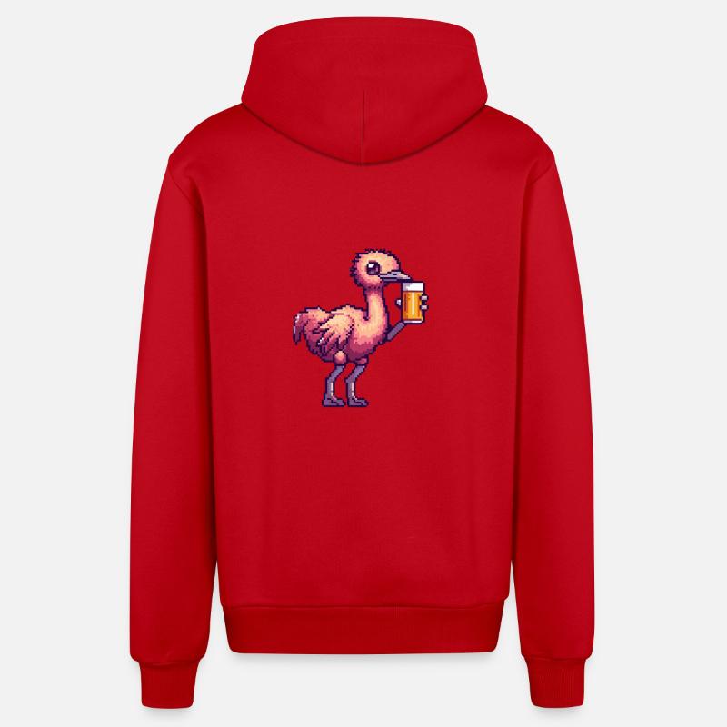 Strauß Bier Pixel - Organic Relaxed Kapuzenjacke Made in EU - Rot