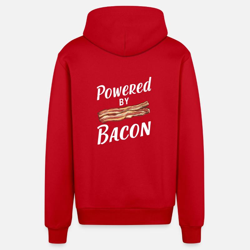 Bacon Petit-déjeuner Bacon - Veste à capuche bio décontractée fabriquée en UE - rouge