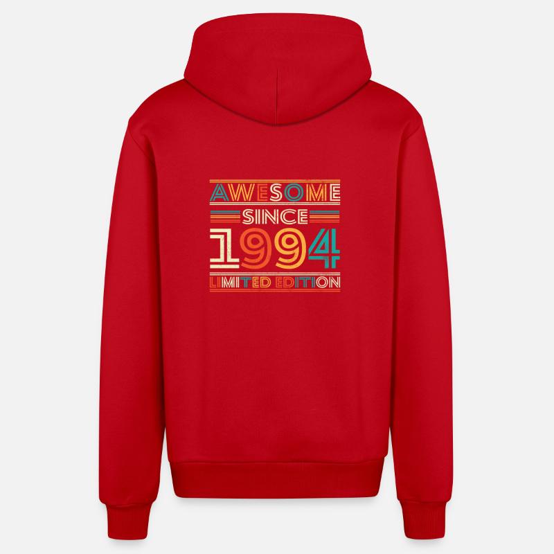 Impressionnant depuis 1994 - Veste à capuche bio décontractée fabriquée en UE - rouge