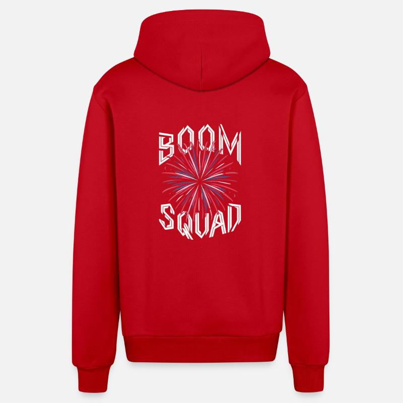 Pyrotechnics Fireworks Pyrotechnics - Organic Relaxed Hooded Jacket Made in EU - red