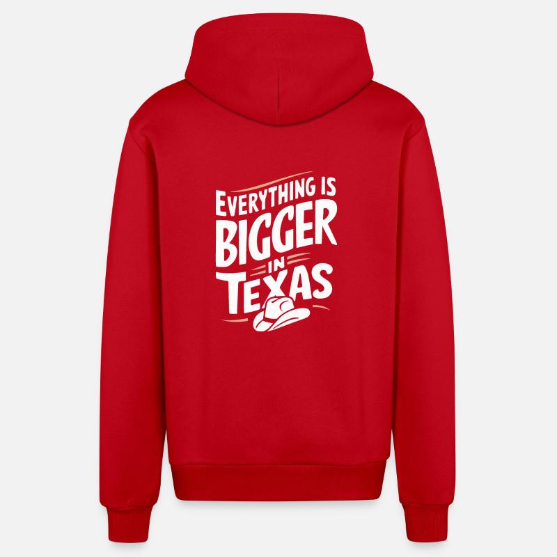 Texas State Texans Texas - Organic Relaxed Hooded Jacket Made in EU - red