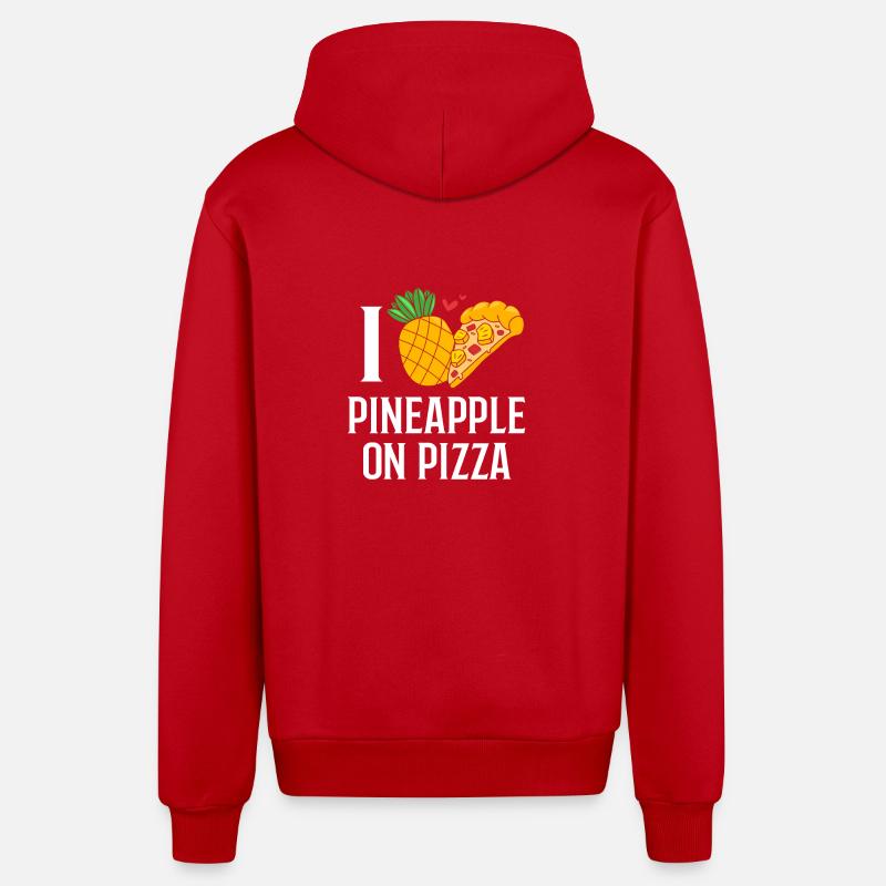 Pizza Hawaï Pizza Ananas - Veste à capuche bio décontractée fabriquée en UE - rouge