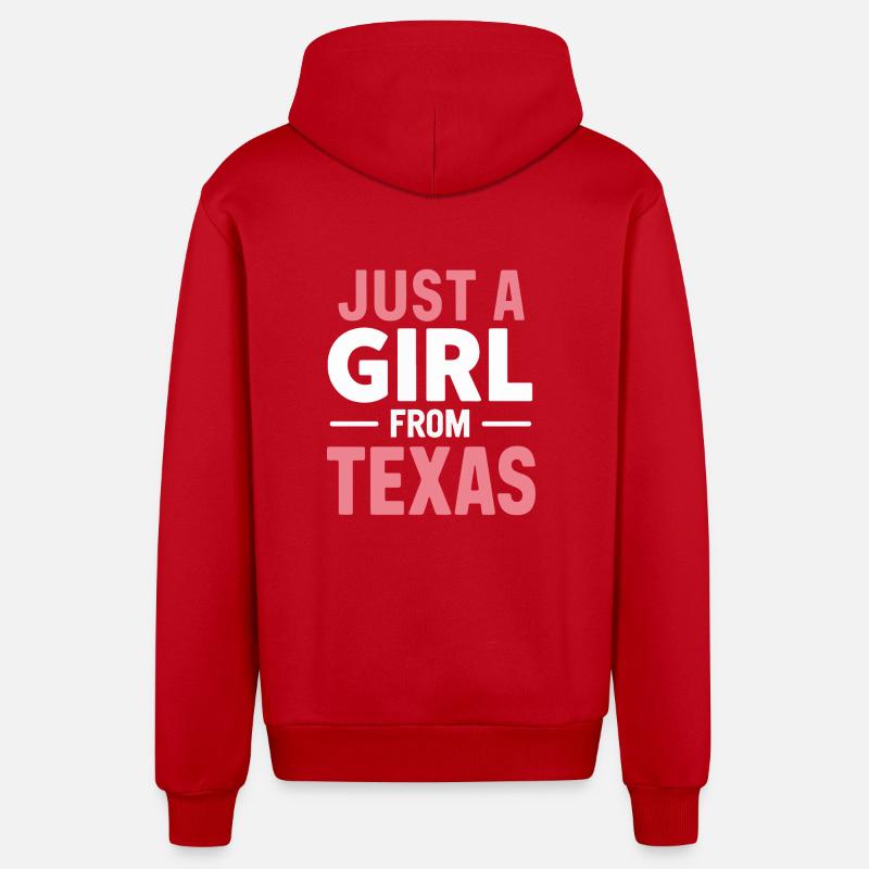 État du Texas Texans Texas - Veste à capuche bio décontractée fabriquée en UE - rouge