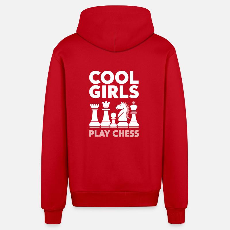 Joueur d’échecs - Veste à capuche bio décontractée fabriquée en UE - rouge