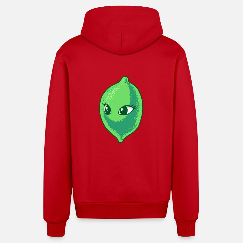 Citron Citron Fruit Fruit Aigre - Veste à capuche bio décontractée fabriquée en UE - rouge