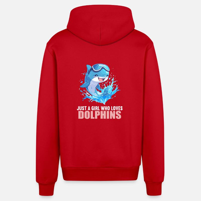 Dauphin Dauphins Dauphin - Veste à capuche bio décontractée fabriquée en UE - rouge