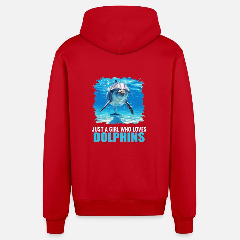 Dauphin Dauphins Dauphin - Veste à capuche bio décontractée fabriquée en UE - rouge
