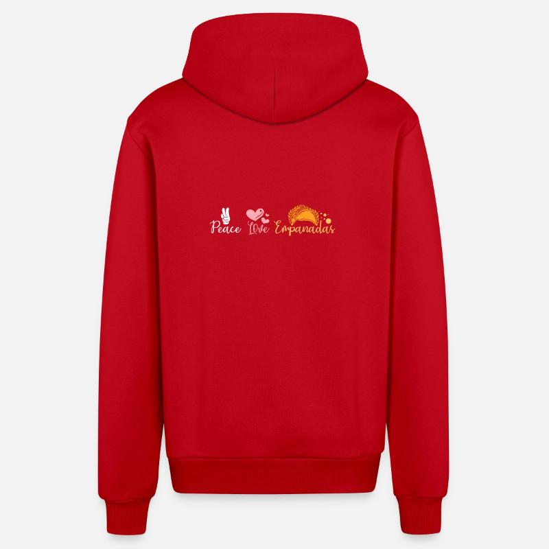 Peace Love Empanadas - Veste à capuche bio décontractée fabriquée en UE - rouge