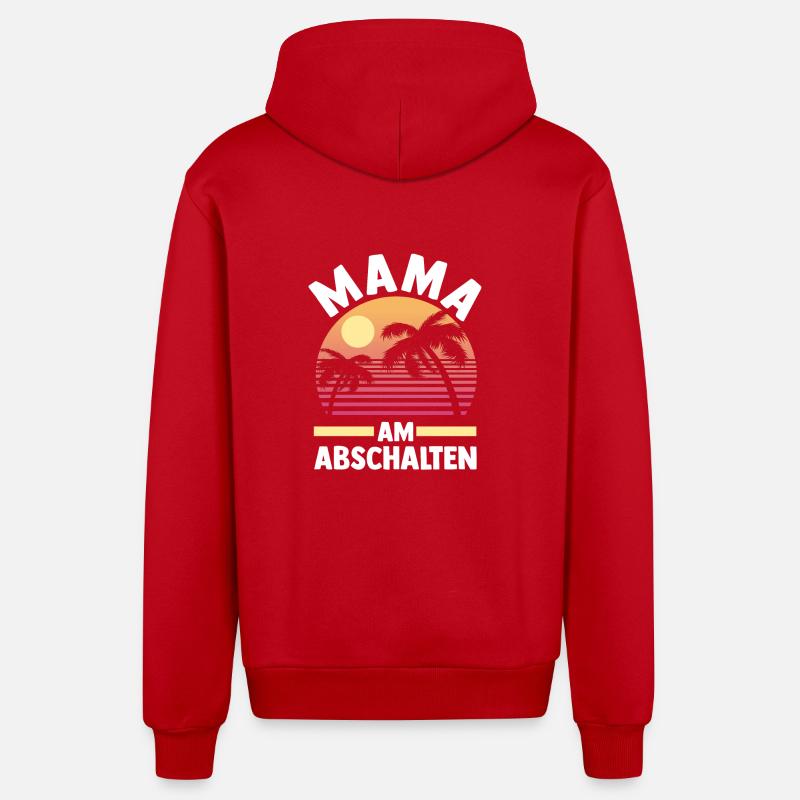 Vacancier Mère Maman - Veste à capuche bio décontractée fabriquée en UE - rouge