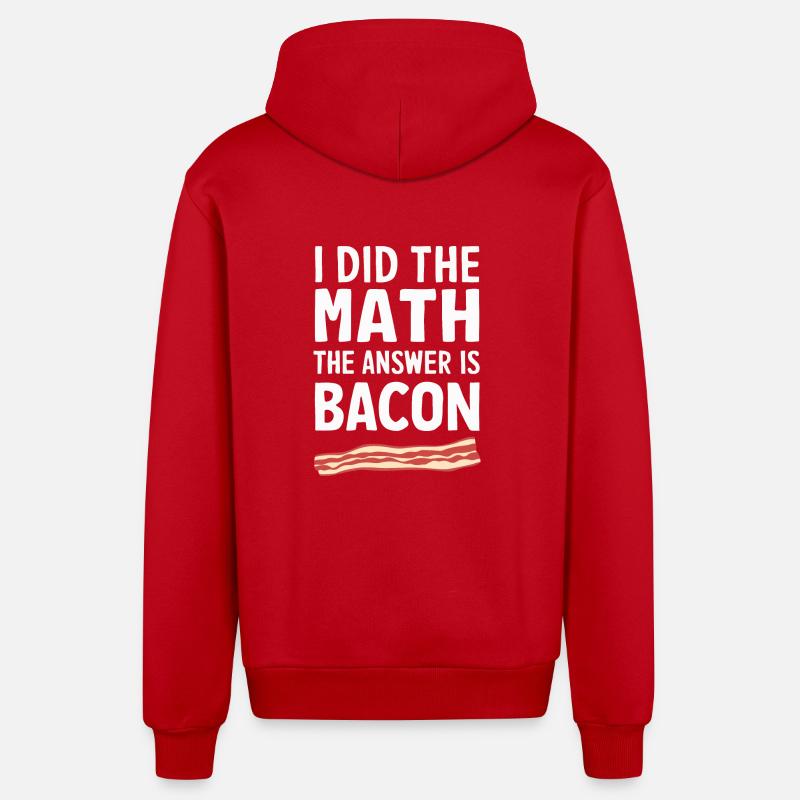 Bacon Petit-déjeuner Bacon - Veste à capuche bio décontractée fabriquée en UE - rouge