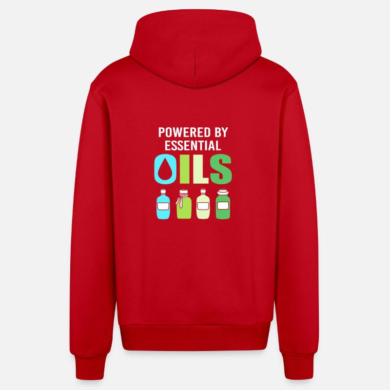 Ätherisches Öl - Organic Relaxed Kapuzenjacke Made in EU - Rot