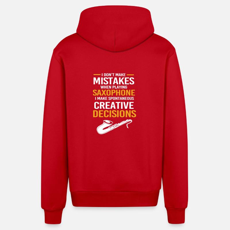 Saxophoniste saxophoniste - Veste à capuche bio décontractée fabriquée en UE - rouge
