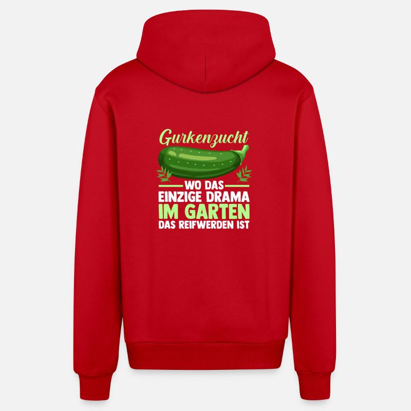 Jardinier Concombre Jardin fermier - Veste à capuche bio décontractée fabriquée en UE - rouge