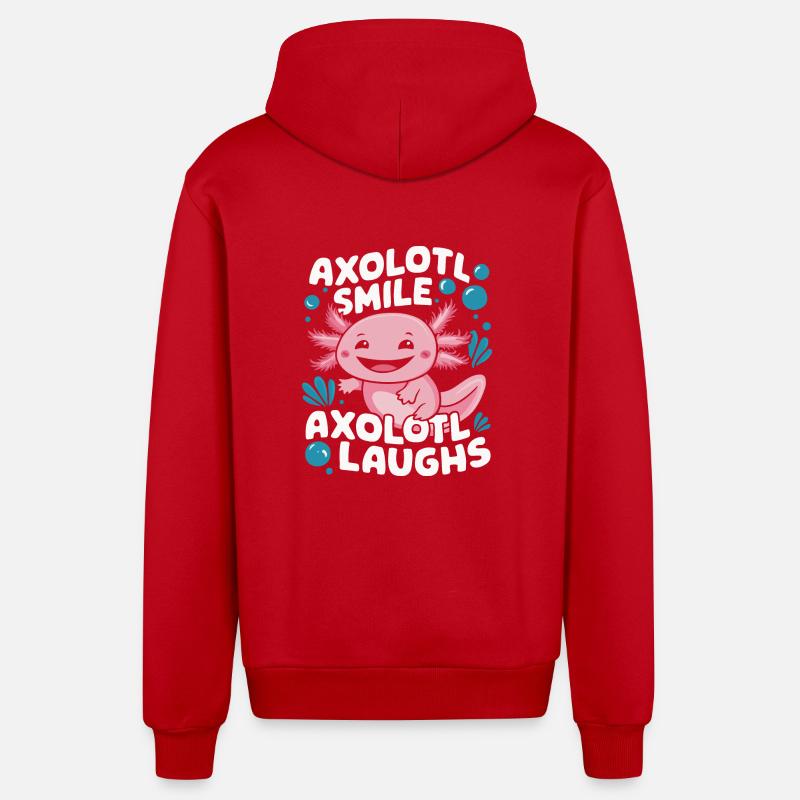 Poisson axolotl - Veste à capuche bio décontractée fabriquée en UE - rouge