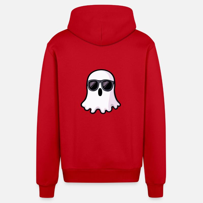 Fantôme Halloween - Veste à capuche bio décontractée fabriquée en UE - rouge