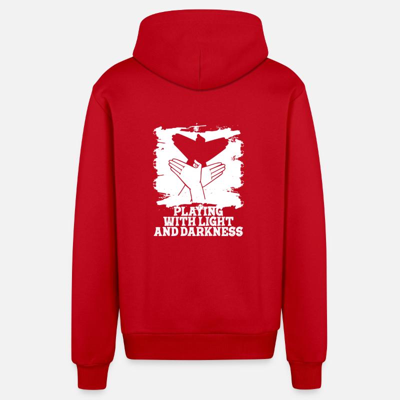Spectacle de théâtre d'ombres - Veste à capuche bio décontractée fabriquée en UE - rouge