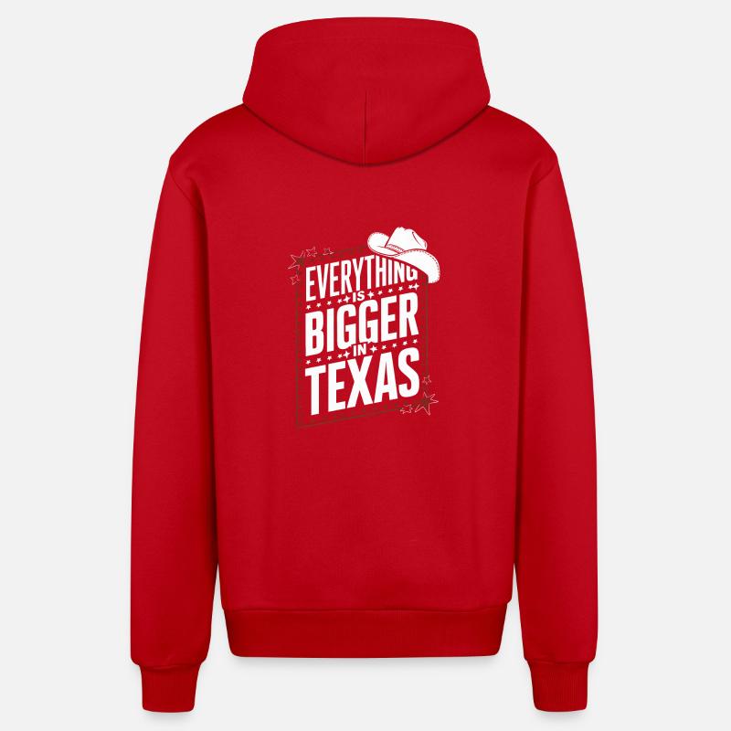 État du Texas Texans Texas - Veste à capuche bio décontractée fabriquée en UE - rouge