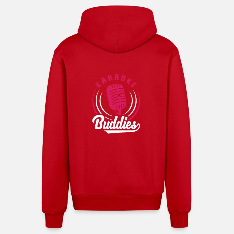Karaoké Buddies Microphone Style Rétro - Veste à capuche bio décontractée fabriquée en UE - rouge