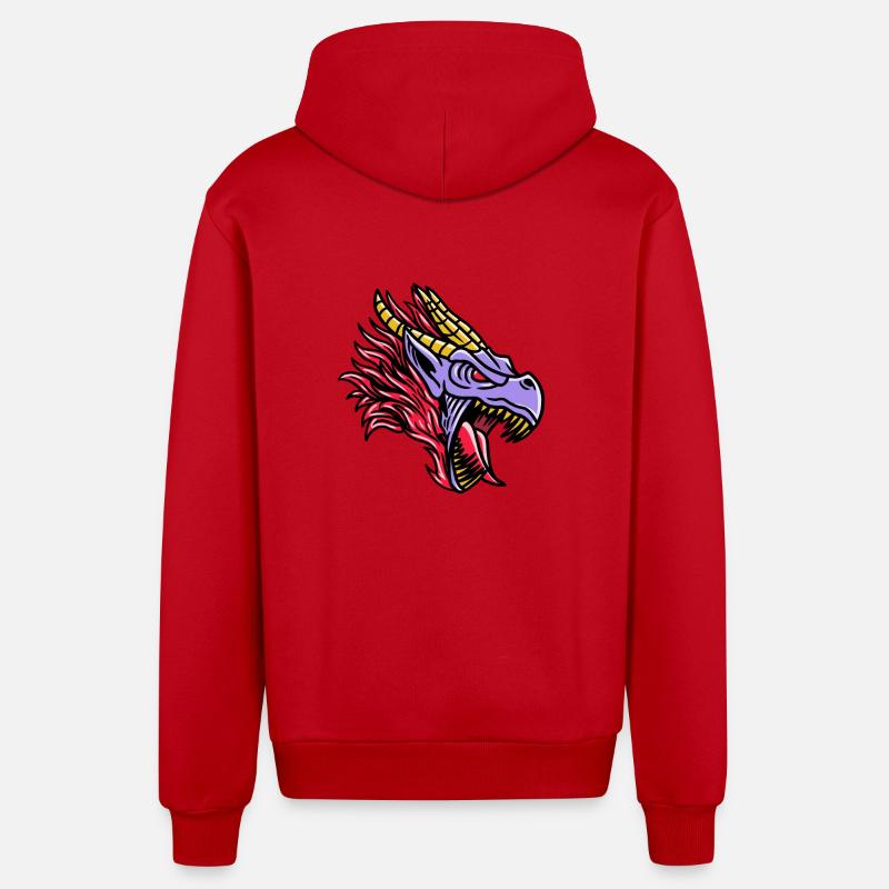 Fantasy RPG Dragon Magic Dungeon - Veste à capuche bio décontractée fabriquée en UE - rouge