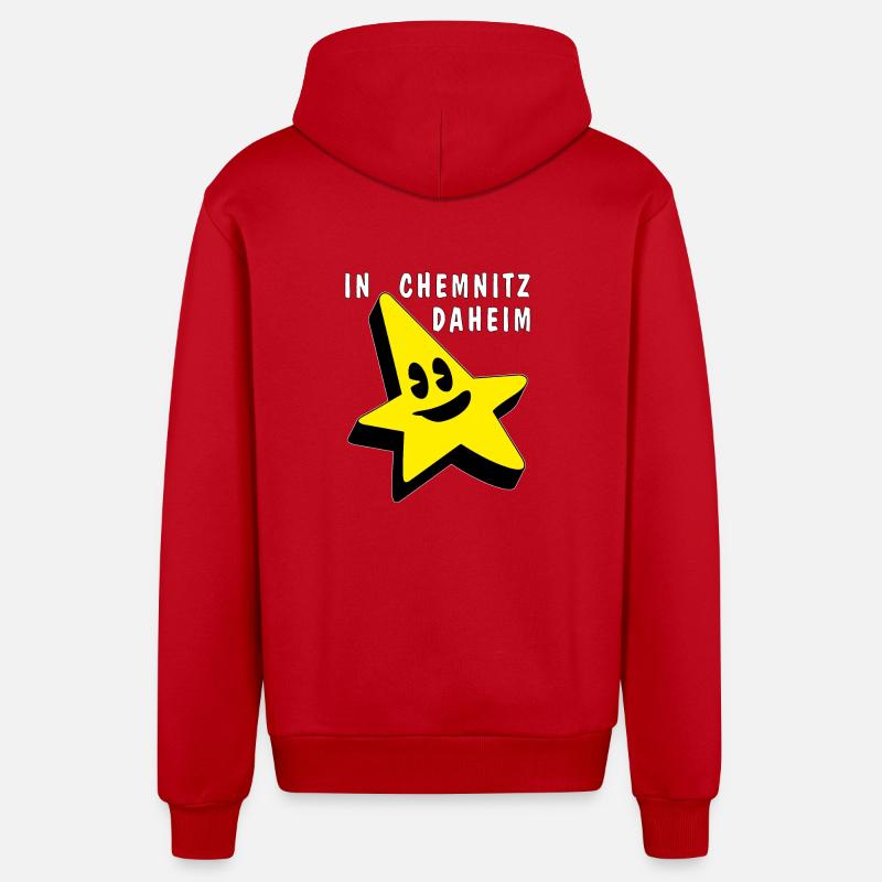 CHEZ VOUS À CHEMNITZ - Veste à capuche bio décontractée fabriquée en UE - rouge