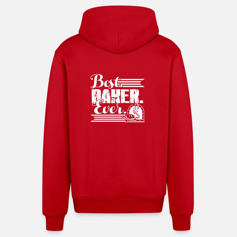 Baker Best Baker Ever - Organic Relaxed Hooded Jacket Made in EU - red