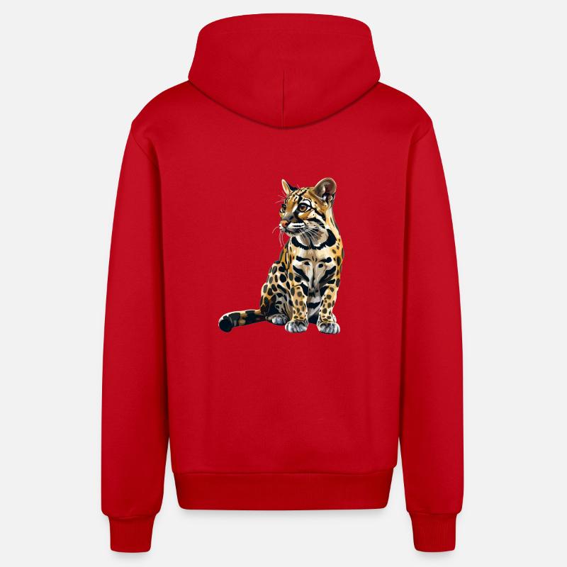 Ocelots Ocelot - Veste à capuche bio décontractée fabriquée en UE - rouge