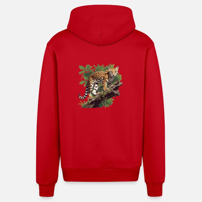 Ocelots Ocelot - Veste à capuche bio décontractée fabriquée en UE - rouge