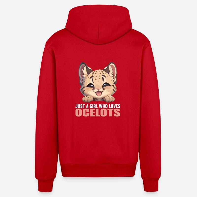 Ocelots Ocelot - Veste à capuche bio décontractée fabriquée en UE - rouge