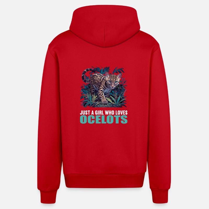 Ocelots Ocelot - Veste à capuche bio décontractée fabriquée en UE - rouge