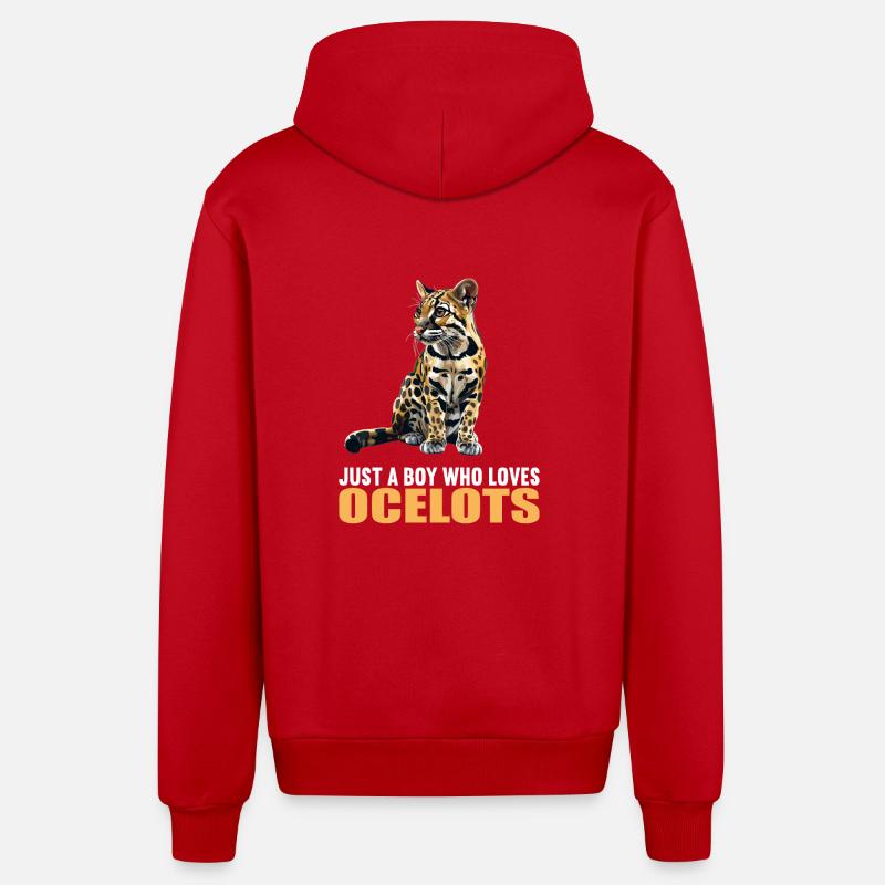 Ocelots Ocelot - Veste à capuche bio décontractée fabriquée en UE - rouge