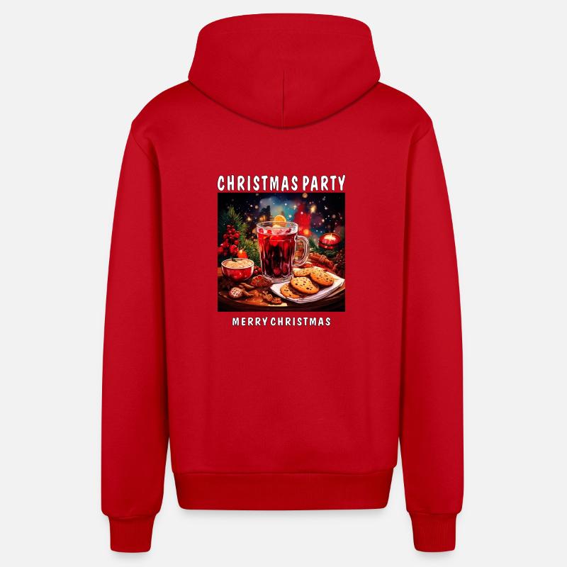 FÊTE DE NOËL JOYEUX NOËL - Veste à capuche bio décontractée fabriquée en UE - rouge