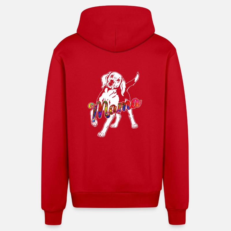 Beagle Beagle Mama - Organic Relaxed Hooded Jacket Made in EU - red