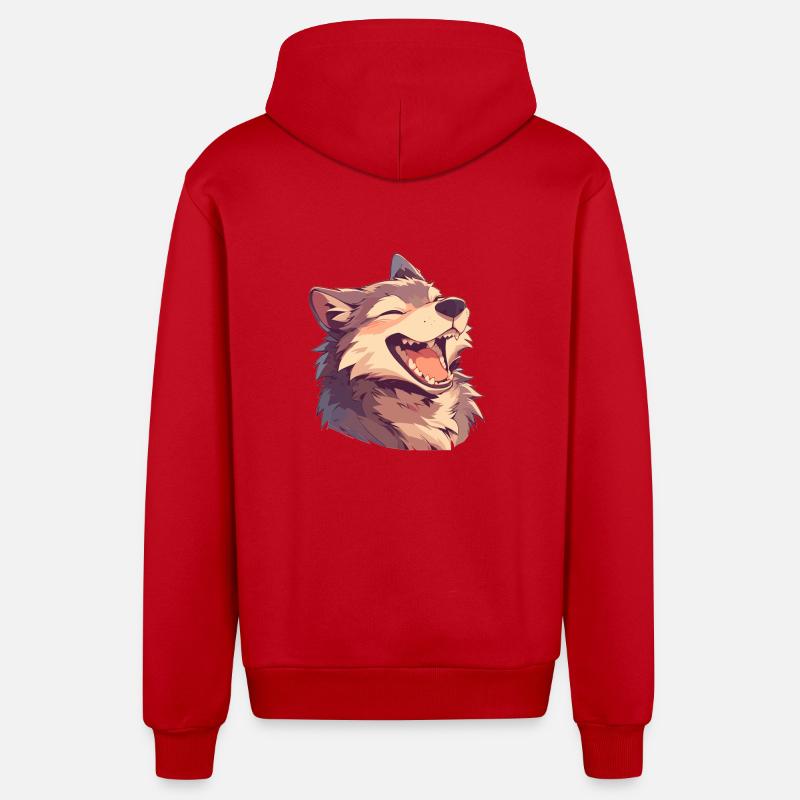 Loups Loup - Veste à capuche bio décontractée fabriquée en UE - rouge