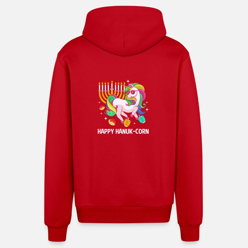 Hanoucca - Veste à capuche bio décontractée fabriquée en UE - rouge