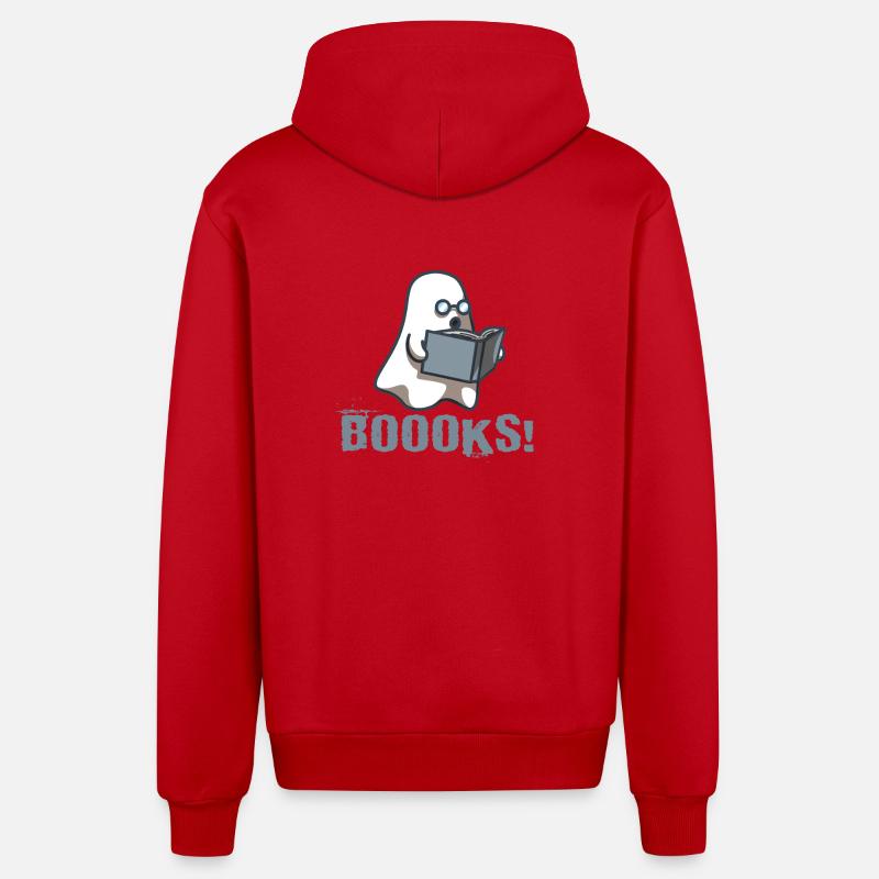 Livre Nerd Boooks Bibliothécaire Lecture - Veste à capuche bio décontractée fabriquée en UE - rouge