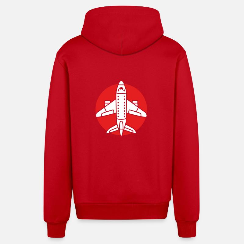 Pilot Flugzeug - Organic Relaxed Kapuzenjacke Made in EU - Rot