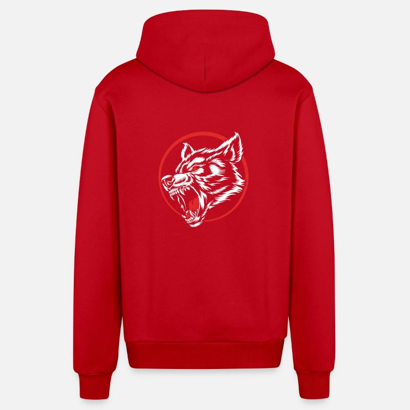 Werwolf - Organic Relaxed Kapuzenjacke Made in EU - Rot
