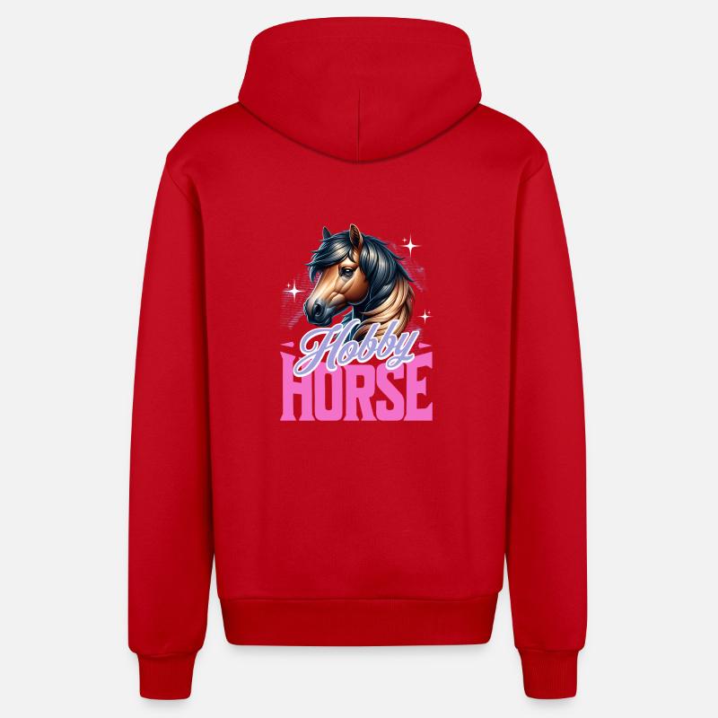 Cheval de loisir Steckenpferd - Veste à capuche bio décontractée fabriquée en UE - rouge