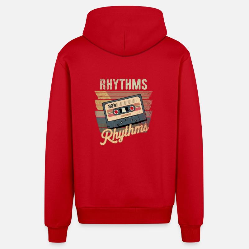 cassette rythme année 80 - Veste à capuche bio décontractée fabriquée en UE - rouge
