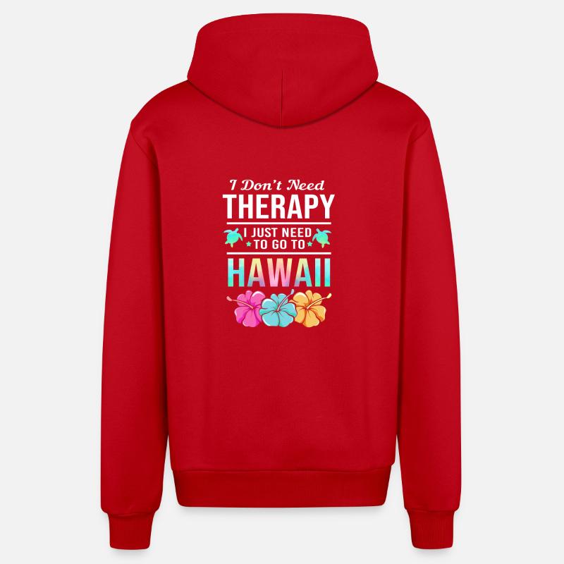 Maui Hawaï Hawaïen - Veste à capuche bio décontractée fabriquée en UE - rouge