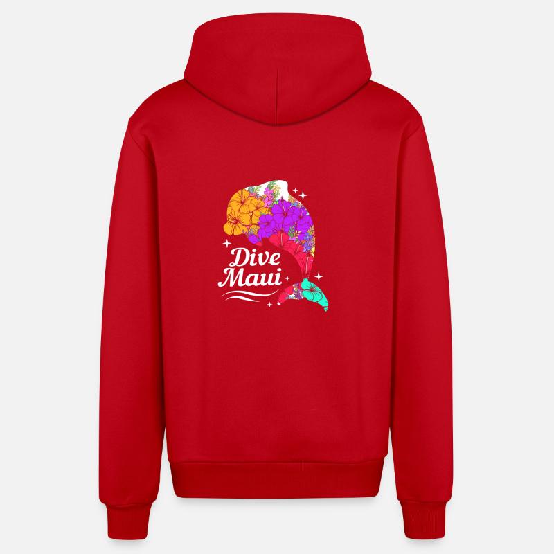 Maui Hawaï Hawaïen - Veste à capuche bio décontractée fabriquée en UE - rouge