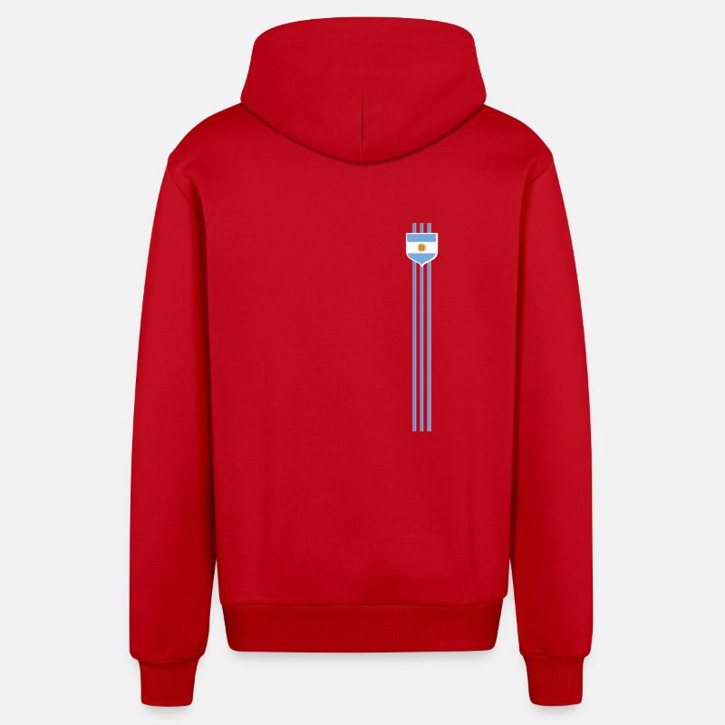 Argentine Cadeau Argentine Drapeau argentin - Veste à capuche bio décontractée fabriquée en UE - rouge
