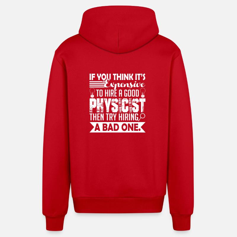 Physicist Good Physicist - Organic Relaxed Hooded Jacket Made in EU - red