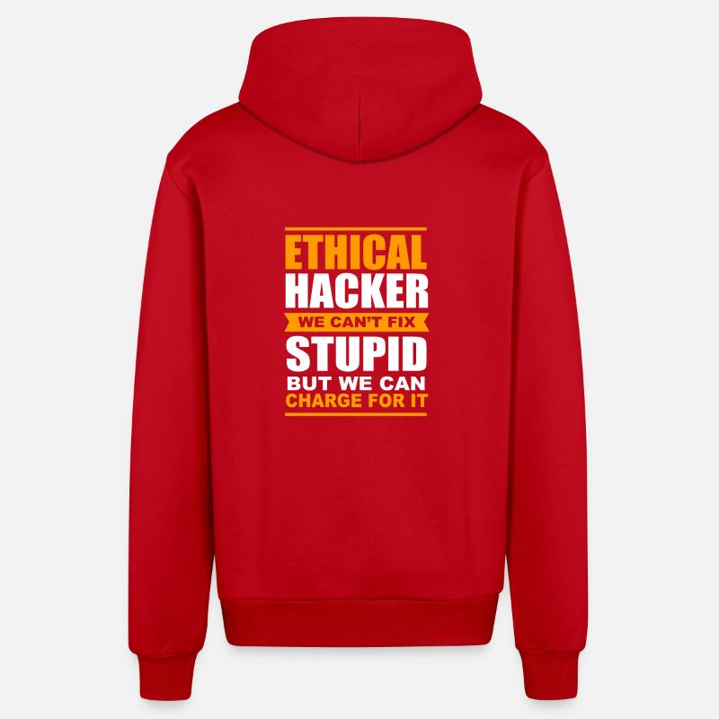 Cybersecurity Cyber Programmierer Hacker - Organic Relaxed Kapuzenjacke Made in EU - Rot