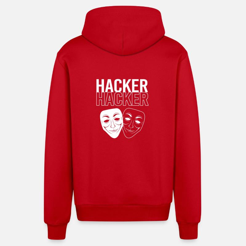 Cybersecurity Cyber Programmierer Hacker - Organic Relaxed Kapuzenjacke Made in EU - Rot